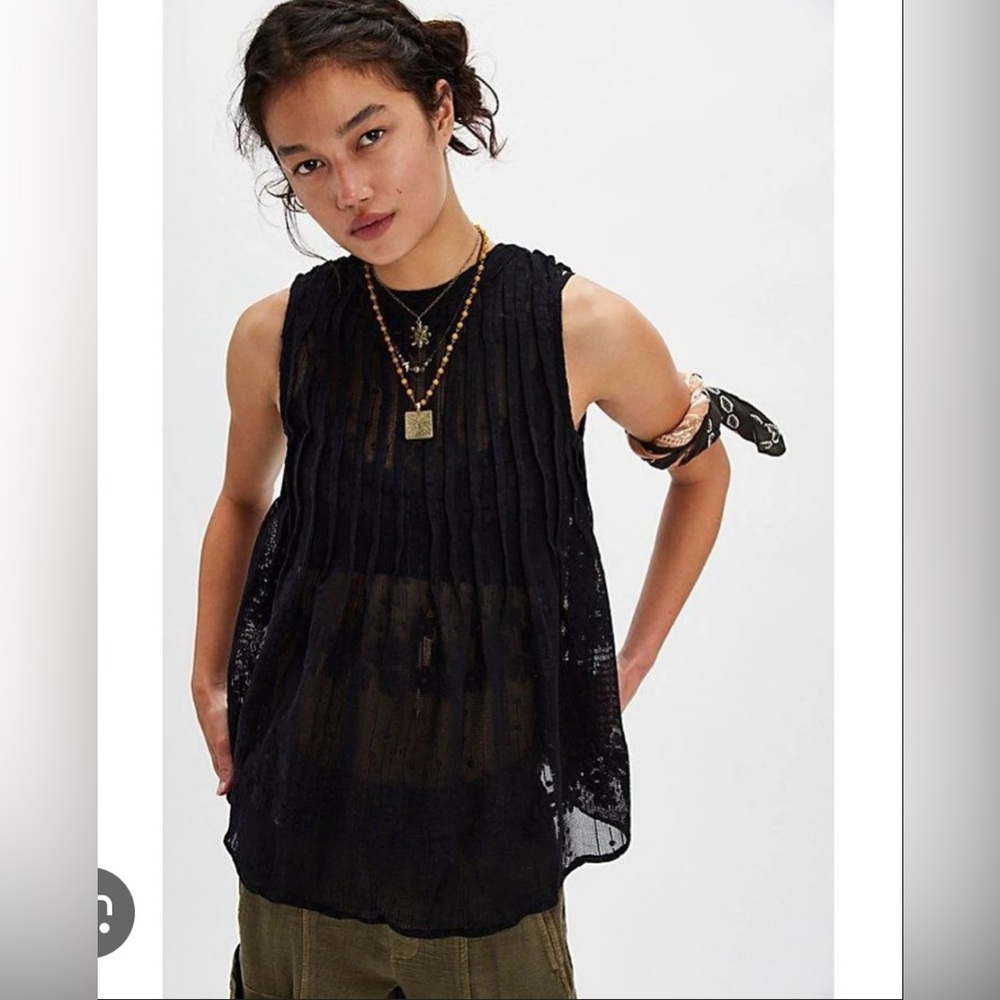 NWT Free People Moon Magic Mesh Tunic